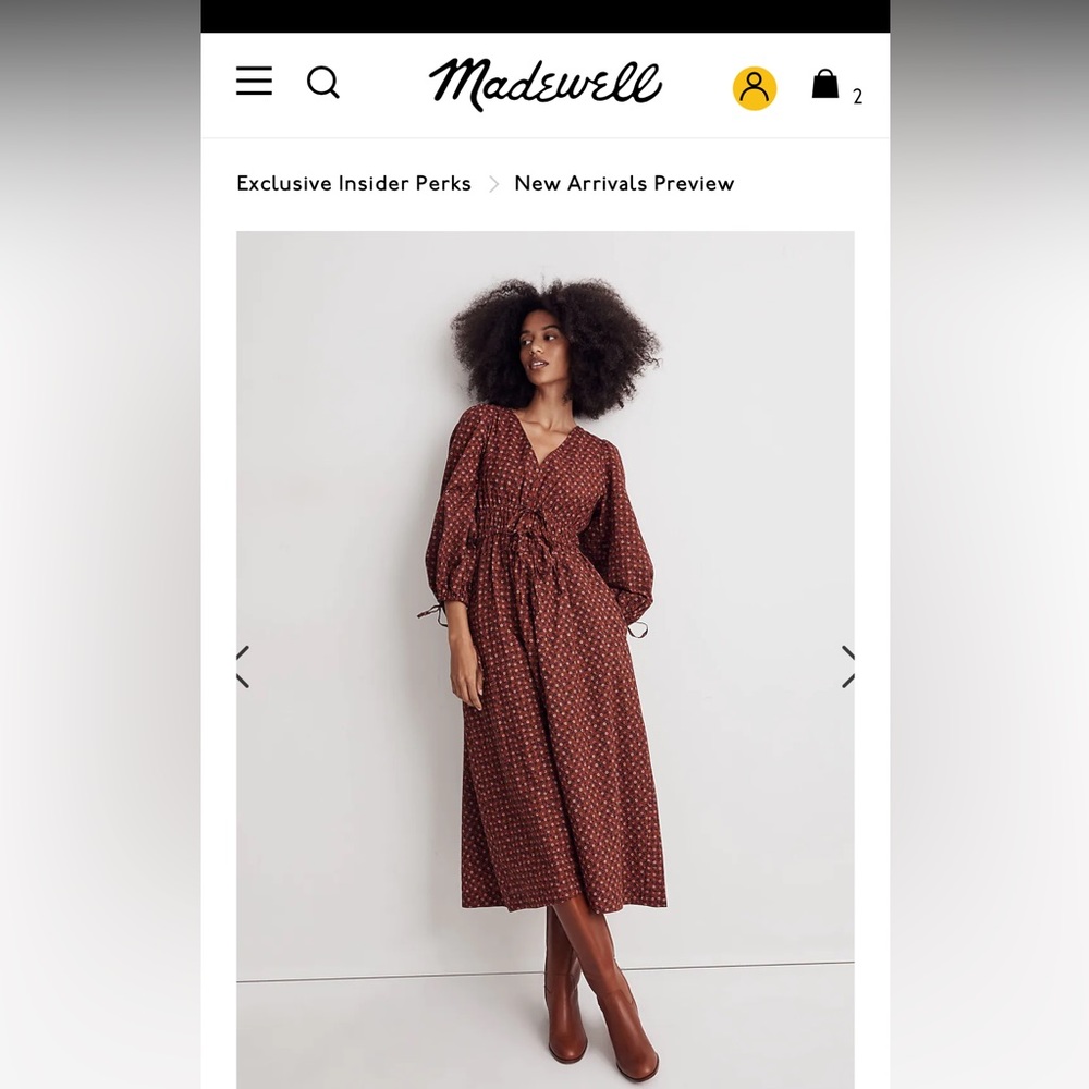 Madewell Sophia tie front midi dress in teaberry floral